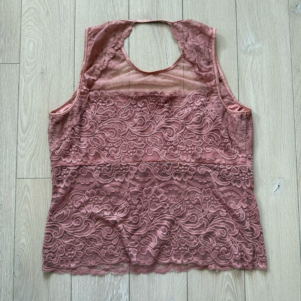 Venus Cut Out Detailed Lace Sleeveless Top in Dusty Pink Women’s Size XL - Picture 2 of 8